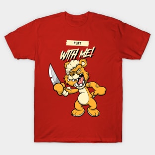 Cute Retro "Play With Me!" Evil Teddy Bear T-Shirt